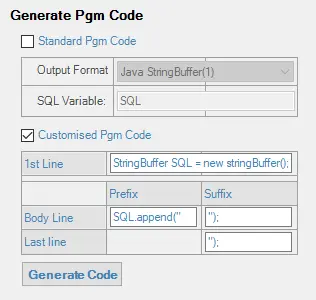 Sql Formatter Generate Code