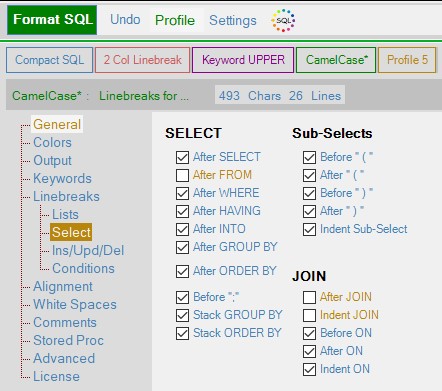 More Than 100 Sql Formatter Options