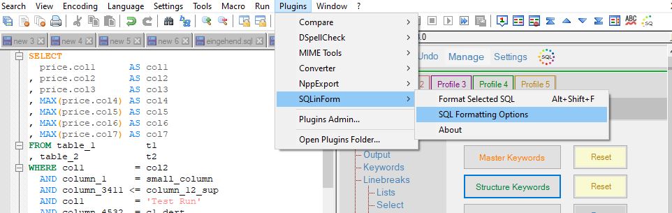 Start Sqlinform Plugin