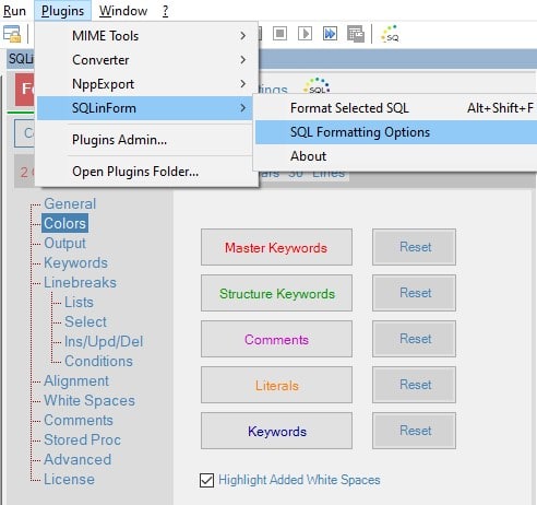 Seemless Sql Formatter Plugin Integration