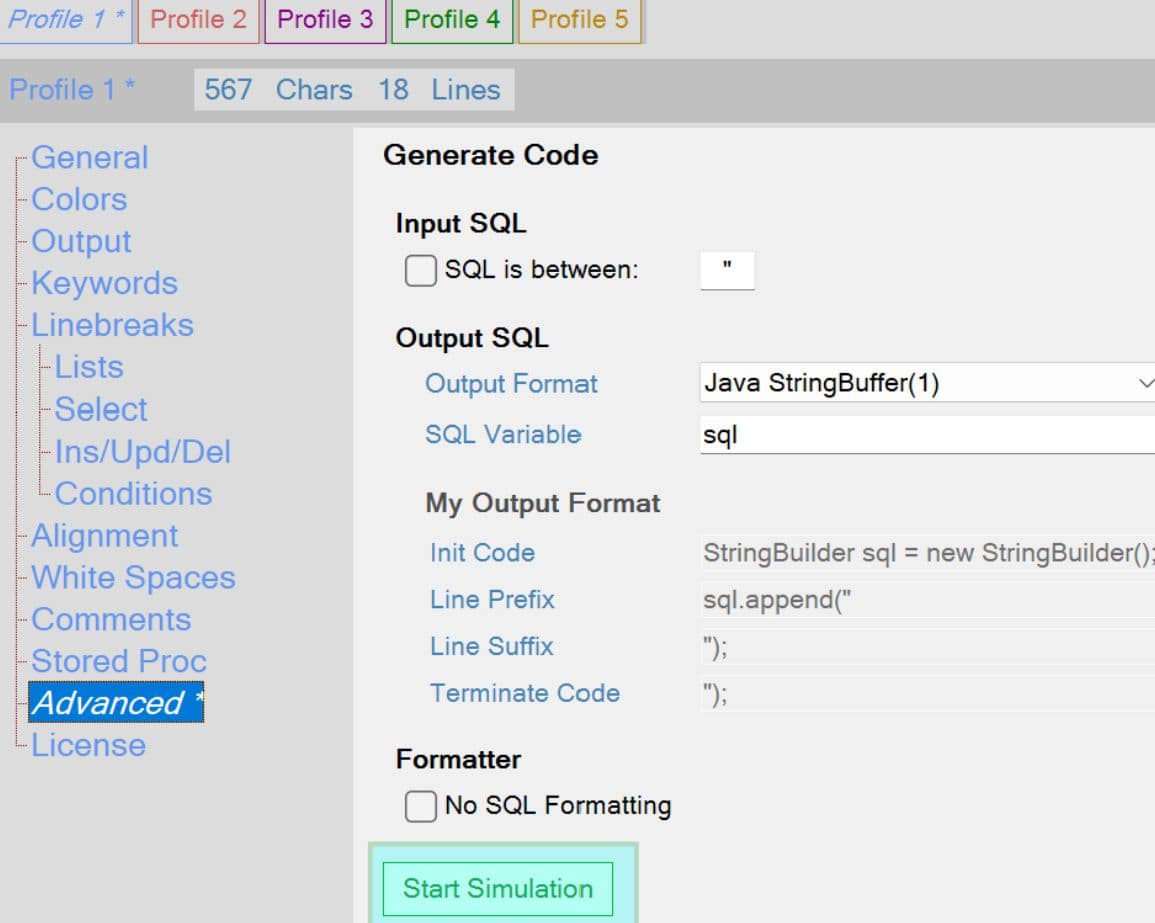Npp Plugin Help - Generate Code - SQL Formatter