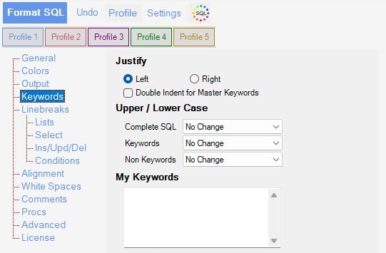 Sql Keyword Beautfying