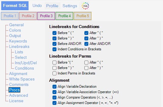 Stored Proc Options