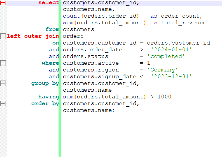 Example Axis Format