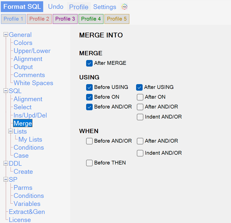 Sql Formatter Options Merge