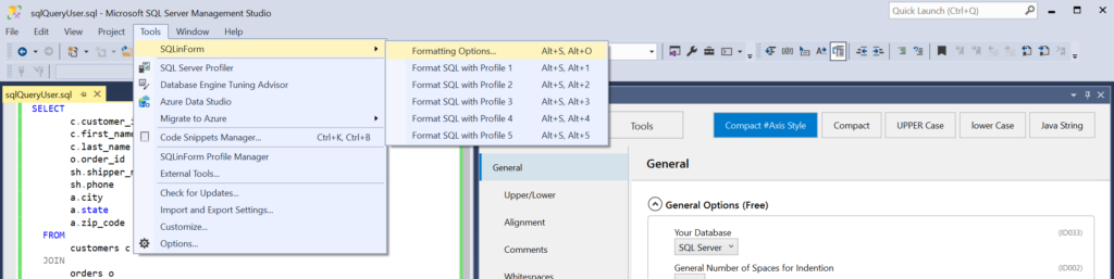 Best Sql Formating SSMS SQL Formatter Plugin – Free for SSMS 18-22 | 200+ Options
