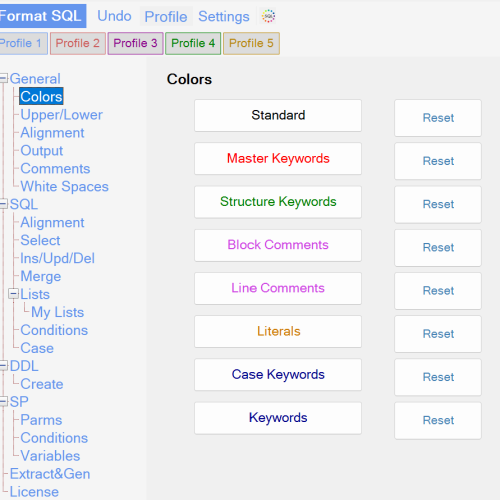Sql Formatter Options Color